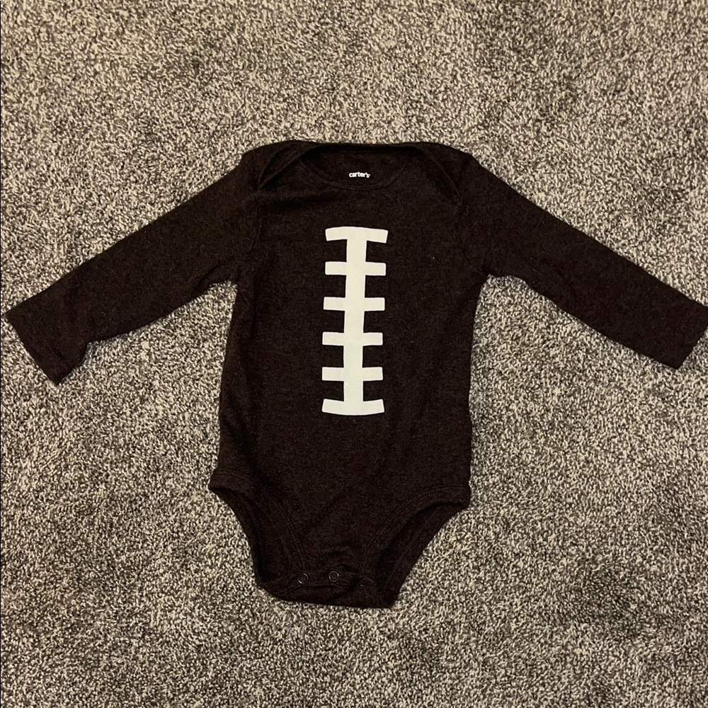 Carter's Black Football Long Sleeve Bodysuit